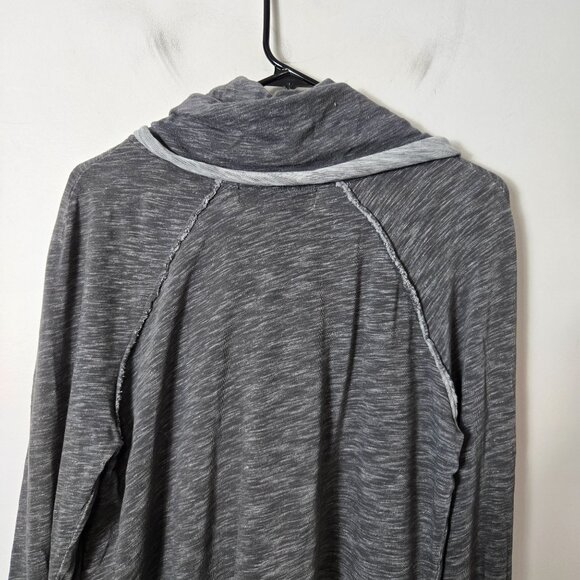 Free People Beach Size S Cotton Cocoon Cowl Neck Pullover Tunic Gray Oversized - Picture 9 of 9